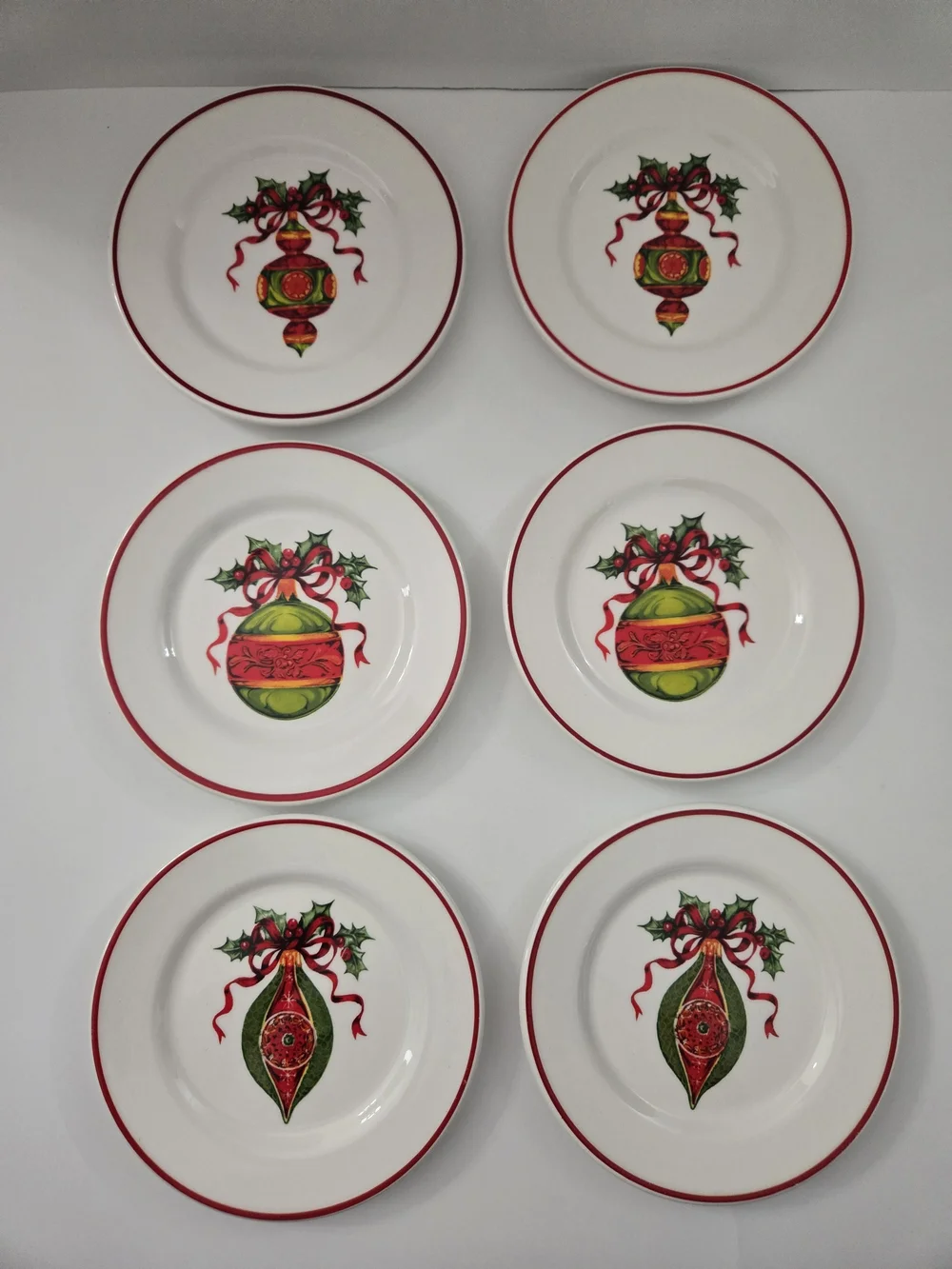 Christopher Radko Traditions Holiday Celebrations Christmas Plates Set of 6 6